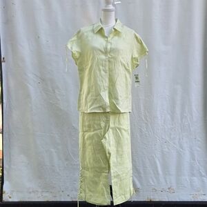 Style & Co. Lime Green Button-Up Set